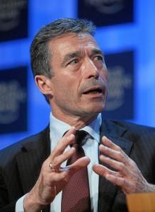 Anders Fogh Rasmussen beim Weltwirtschaftsgipfel in Davos, 2008.