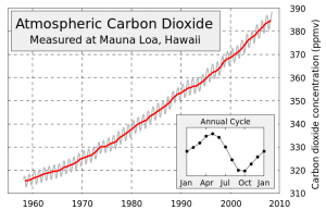 Anteil von Kohlendioxid in der Atmosphäre (Quelle: wikimedia)